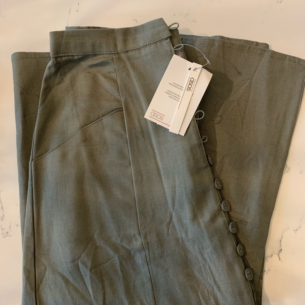 Nwt Asos Button Front Midi Skirt - image 5